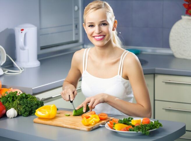 Preparing healthy diet foods for a slim and healthy body